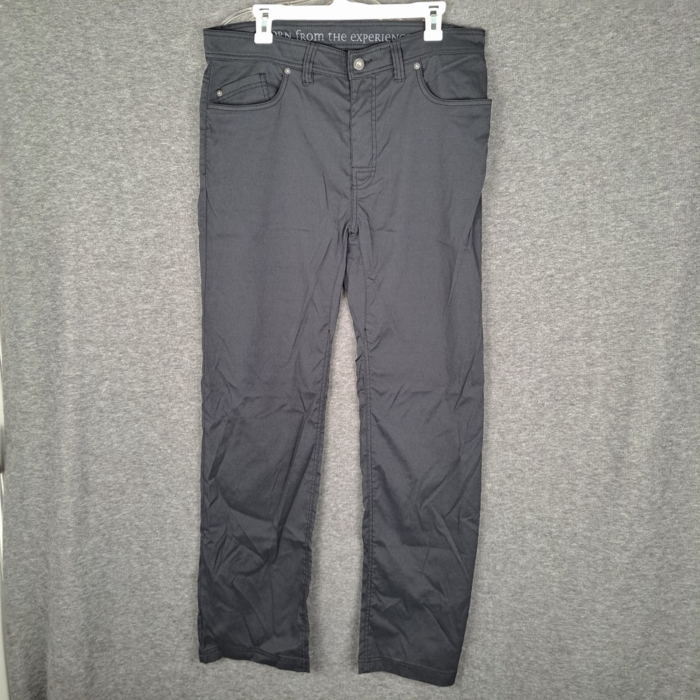 Prana Pants Mens 36x32 Black Slim Fit Breathe Nylon Stretch Hiking Outdoor